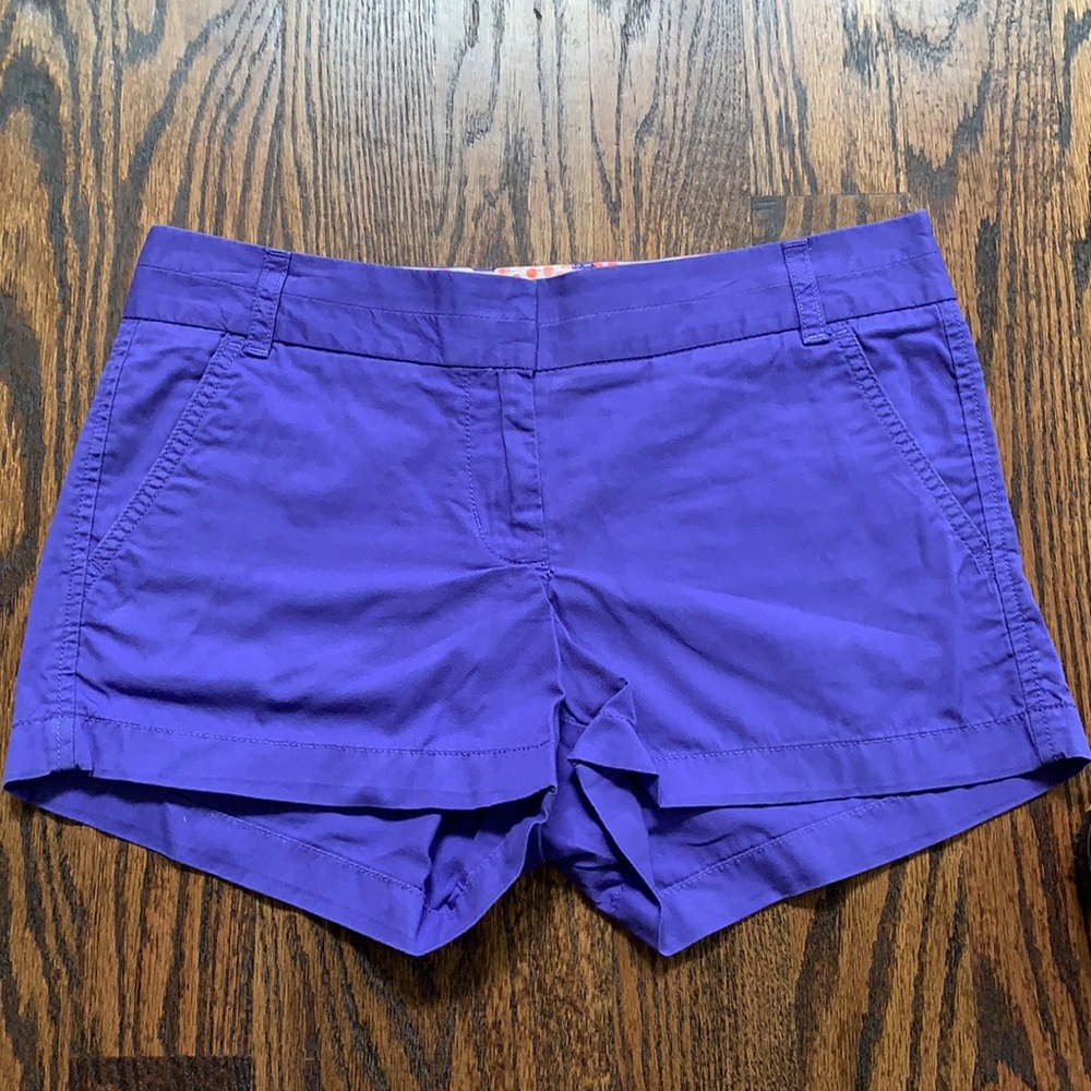 J Crew purple chino shorts